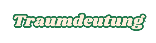 Ein stilisierter Schriftzug mit dem Wort 'Traumdeutung' in verspielter Schriftart.