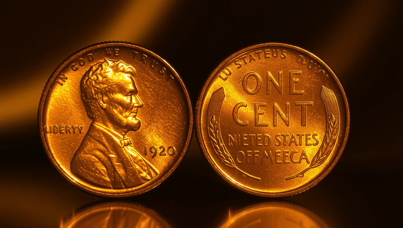 Eine glänzende Münze mit dem Porträt von Abraham Lincoln, die Wohlstand symbolisiert.