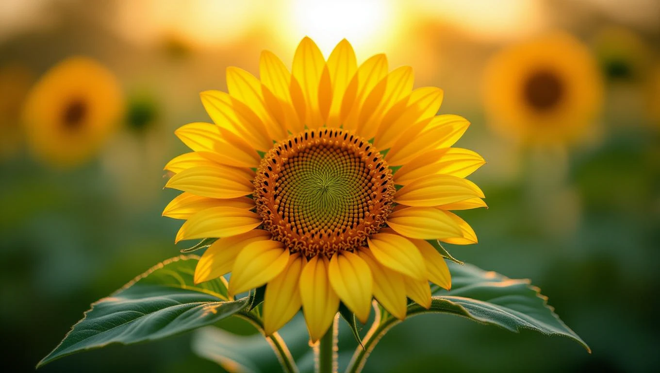 Eine strahlende Sonnenblume mit leuchtend gelben Blütenblättern im Sonnenlicht.