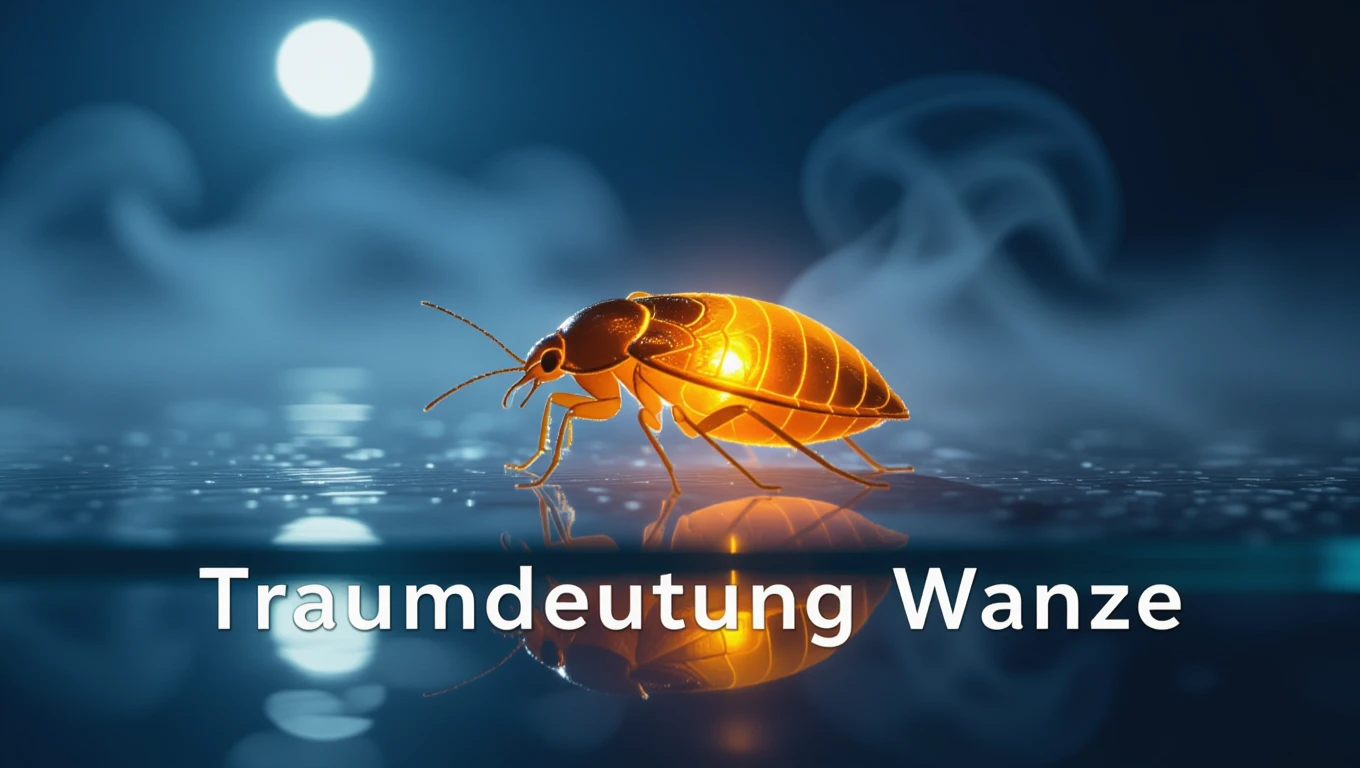 Eine stilisierte Wanze auf einer reflektierenden Oberfläche bei Mondlicht.