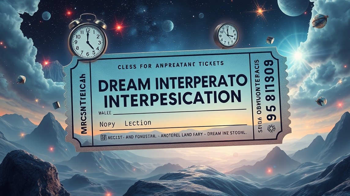 Ein Ticket für einen Traumdeutungs-Kurs, umgeben von einem fantastischen Weltraumhintergrund.