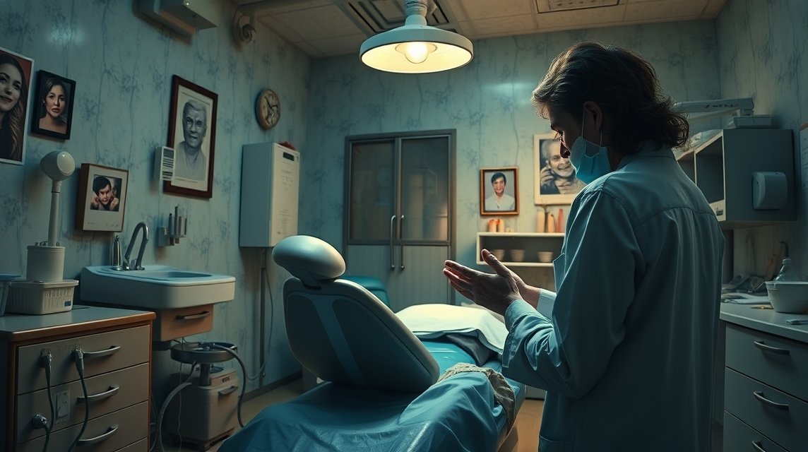 Ein Arzt in einem Behandlungsraum bereitet sich auf eine Untersuchung vor.